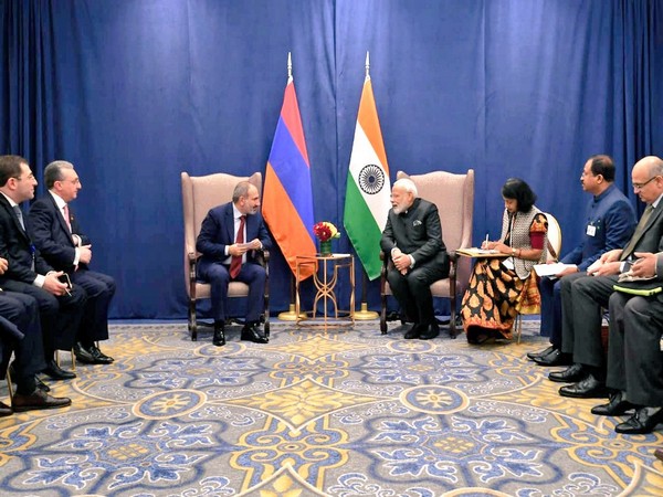 PM Modi and his Armenian counterpart Nikol Pashinyan during a meeting on the sidelines of UNGA in New York on Wednesday