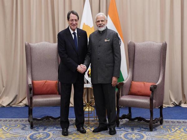 Prime Minister Narendra Modi  and Cyprus President Nicos Anastasiades