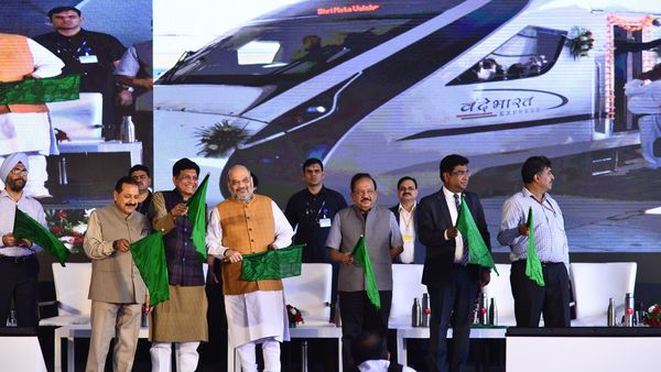 Union Home Minister Amit Shah  flags off Delhi-Katra Vande Bharat Express