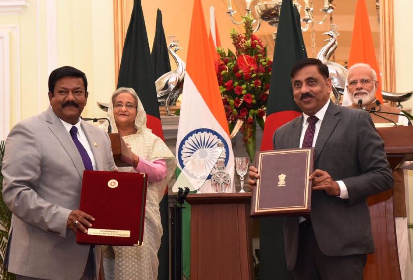 Prime Minister Narendra Modi and his Bangladesh counterpart Sheikh Hasina