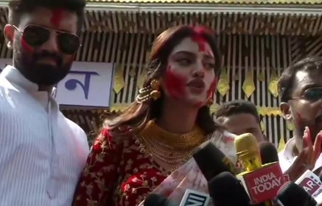 Trinamool Congress (TMC) lawmaker Nusrat Jahan