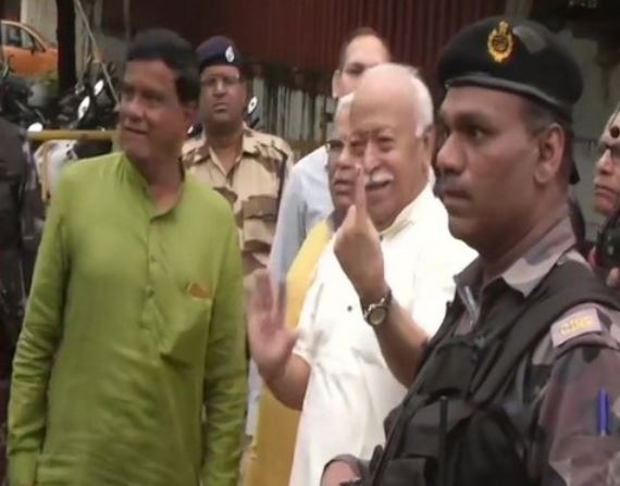 RSS chief Mohan Bhagwat casts his vote in Maharashtra assembly elections on Monday