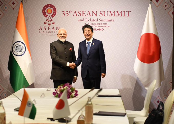 Prime Minister Narendra Modi met his Japanese counterpart Shinzo Abe