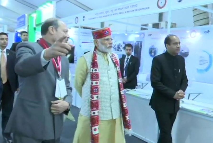 Prime Minister Narendra Modi at the exhibition in Dharmshala on Thursday