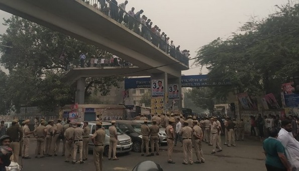 Visuals from the clashes between Delhi police and lawyers at Tis Hazari court complex in New Delhi on Saturday