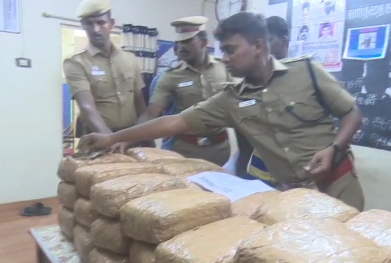 80 kg cannabis (ganja) was seized from a vehicle in Rameswaram