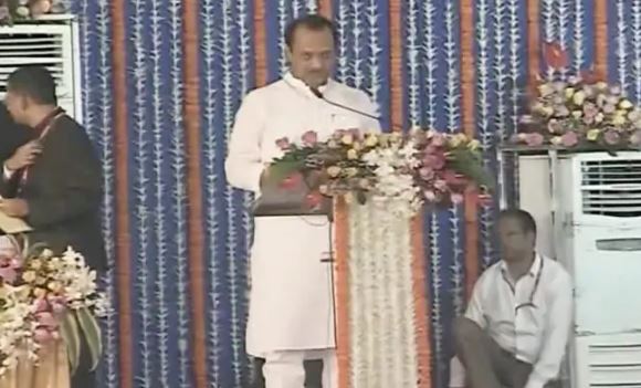 Ajit Pawar taking oath as Deputy Chief Minister