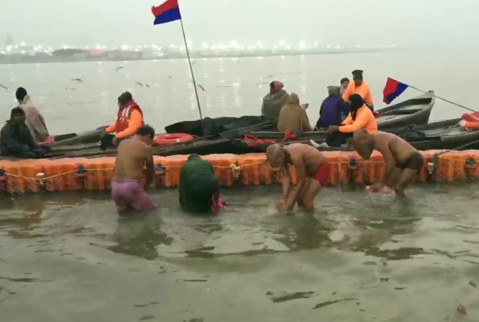 Devotees take holy dip