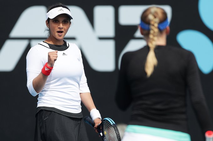 Sania Mirza with her Ukranian partner Nadia Kichenok