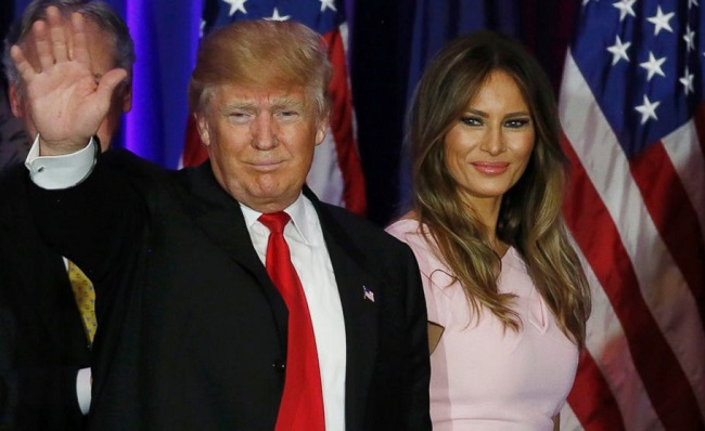 US President Donald Trump and his wife Melania Trump