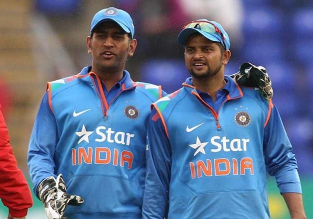 Suresh Raina with Mahendra Singh Dhoni