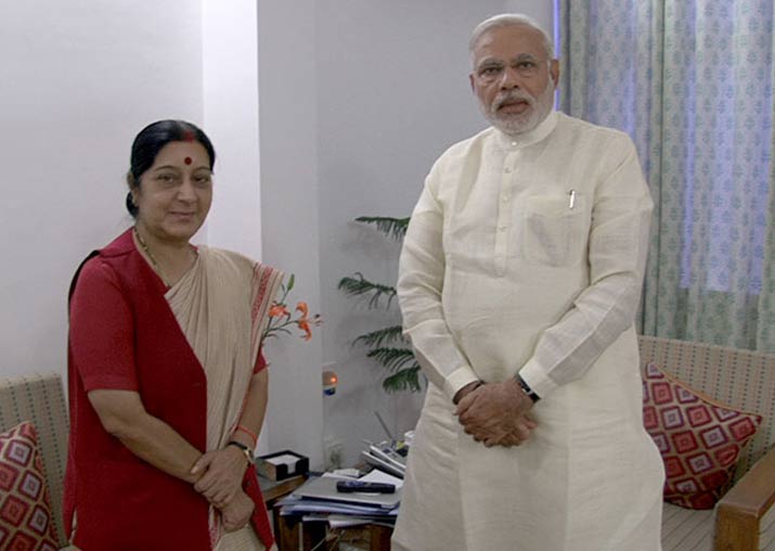 Prime Minister Narendra Modi and former External Affairs Minister Sushma Swaraj