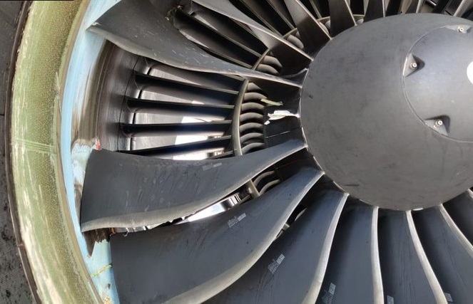 GoAir flight's one fan blade damaged