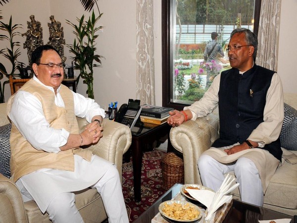 Uttarakhand Chief Minister Trivendra Singh Rawat meets JP Nadda in Delhi