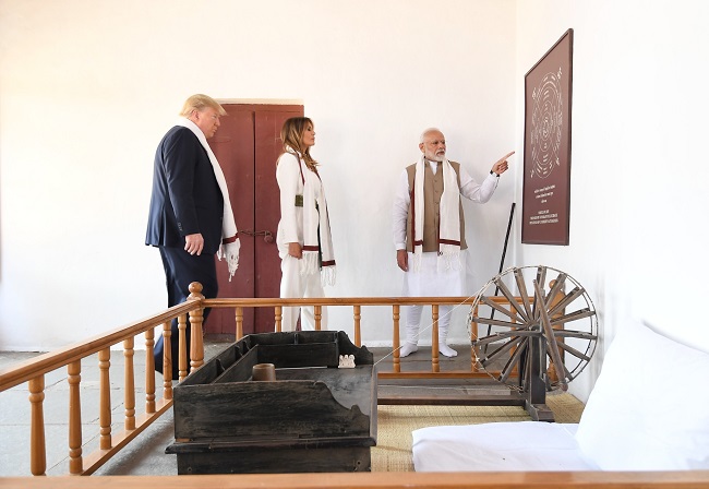 US President Donald Trump and First Lady Melania Trump and Prime Minister Narendra Modi