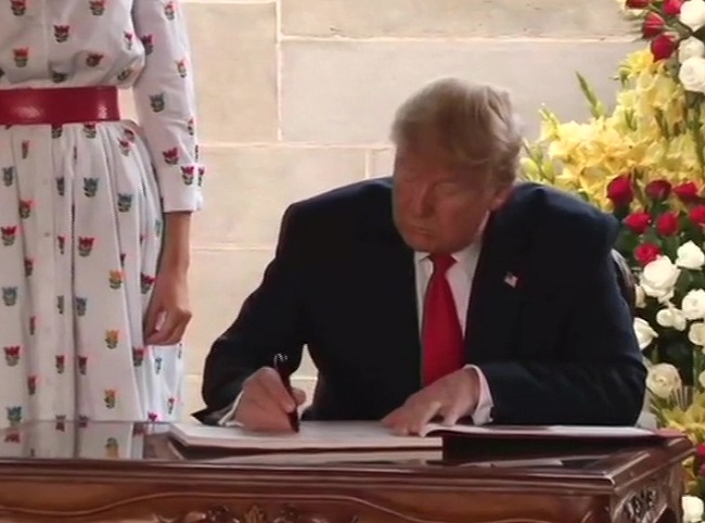 US President Donald Trump at Rajghat