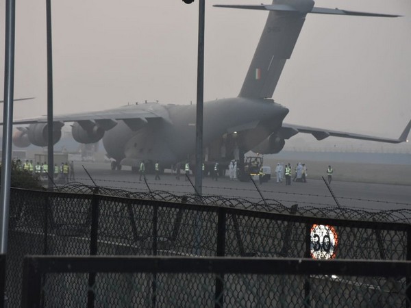 C-17 Globemaster aircraft of the Indian Air Force arrived from China's Wuhan on Thursday morning