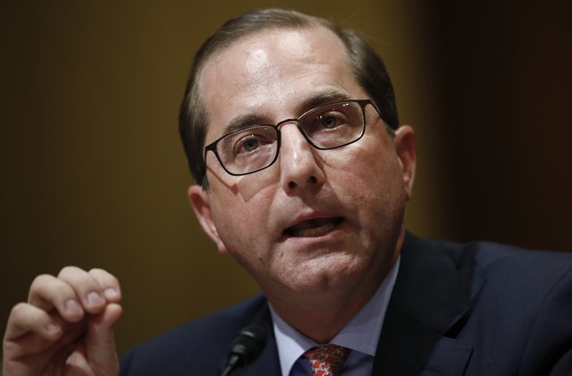 Health and Human Services Secretary Alexander Azar during a press conference on coronavirus at the White House