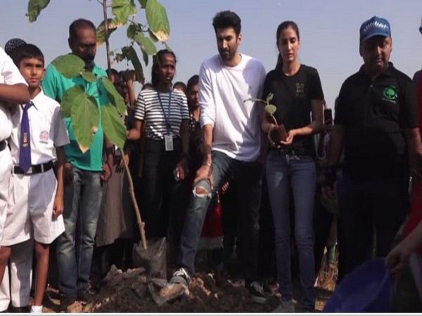 Actor Aditya Roy Kapur at a tree plantation drive in Mumbai