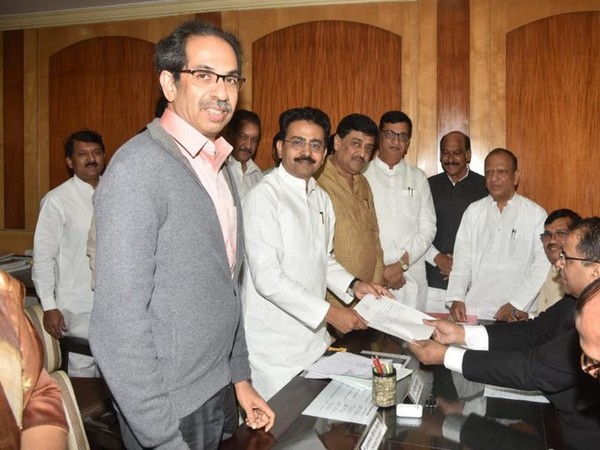 Congress candidate Rajiv Satav with Maharashtra Chief Minister Uddhav Thackeray, while filing his nomination papers for the Rajya Sabha polls on Friday.