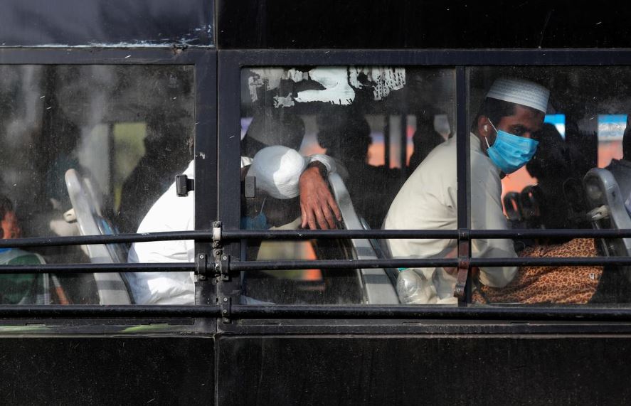 Men wearing protective masks