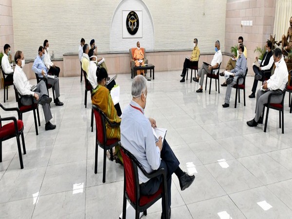 Chief Minister Yogi Adityanath during the COVID-19 review meeting with senior officials on Thursday.