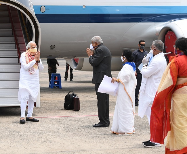 Prime Minister Narendra Modi at Kolkata Airport