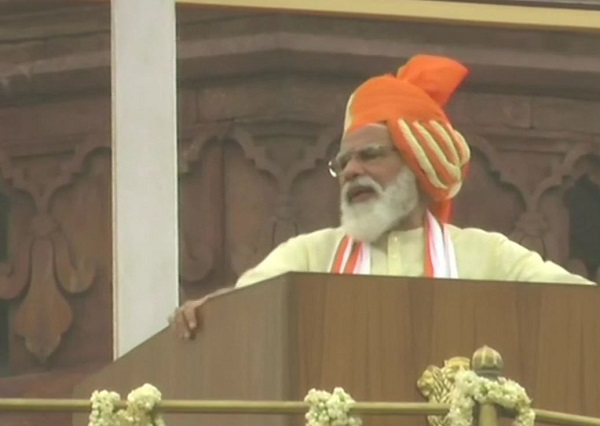 Prime Minister Narendra Modi addressing the nation on Independence Day