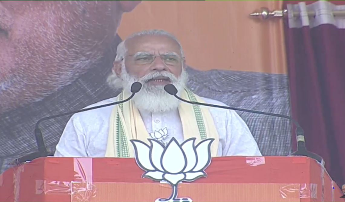 PM Modi Addressing his first election rally at Biada Maidan in Sasaram