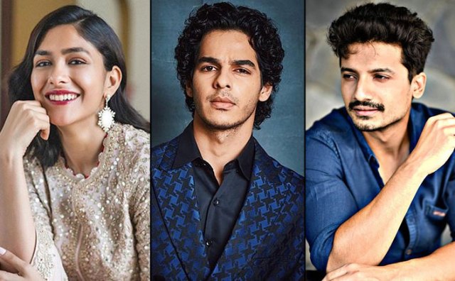 Actors Ishaan Khatter, Mrunal Thakur, and Priyanshu Painyul