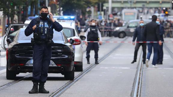 Visuals of knife attack in France