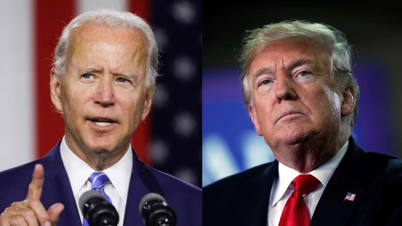 US President Donald Trump and his Democratic rival Joe Biden