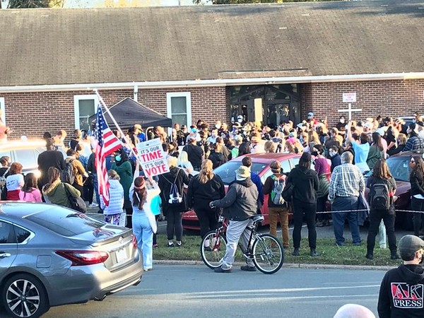 The march was carried out on the day of the highly divided US Presidential election.