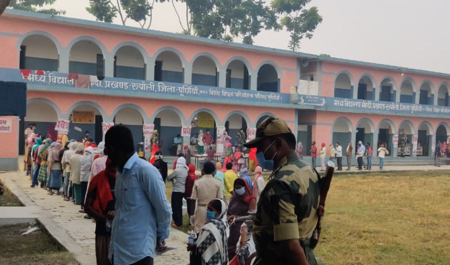 People standing to caste vote