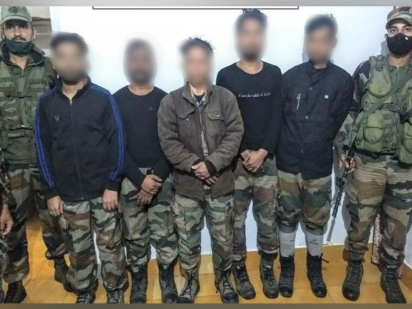 Hardcore ULFA(I) leader Drishti Rajkhowa along with four surrendered accomplices.