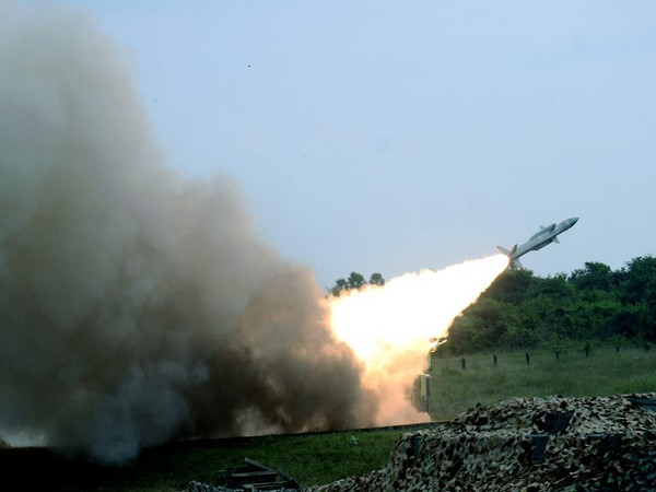 Akash air defence missiles firing by Indian Air Force during the CGWF-2020 exercise