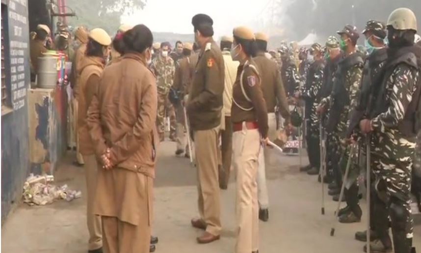 A visual from the Singhu border on Monday.