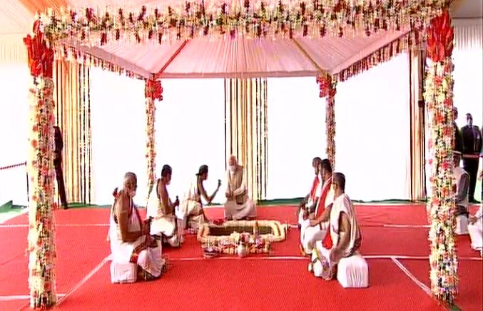 Prime Minister Narendra Modi laid the foundation stone of the New Parliament Building