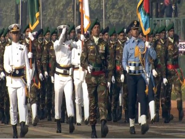 Band of Bangladesh tri-services participated in the Republic Day Parade