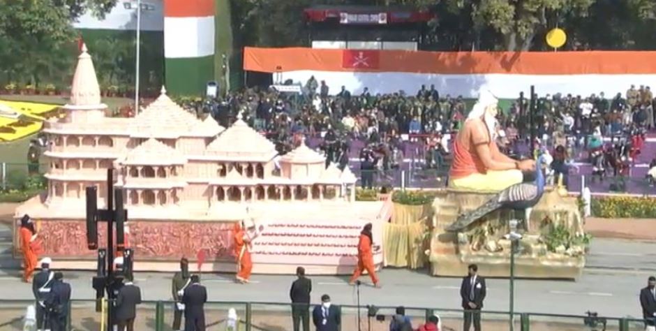 राजपथ पर पहली बार दिखी अयोध्या में बन रहे राम मंदिर की झांकी