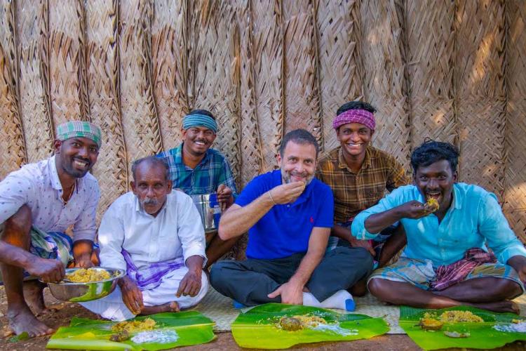 Rahul Gandhi relishing Biriyani