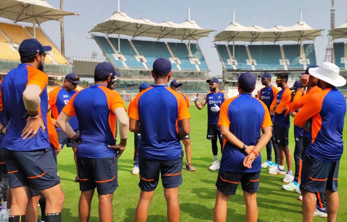 Virat Kohli and Team during practice