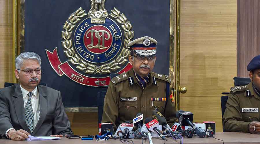 Special Commissioner of Delhi Police, Praveer Ranjan during a press conference on Thursday.