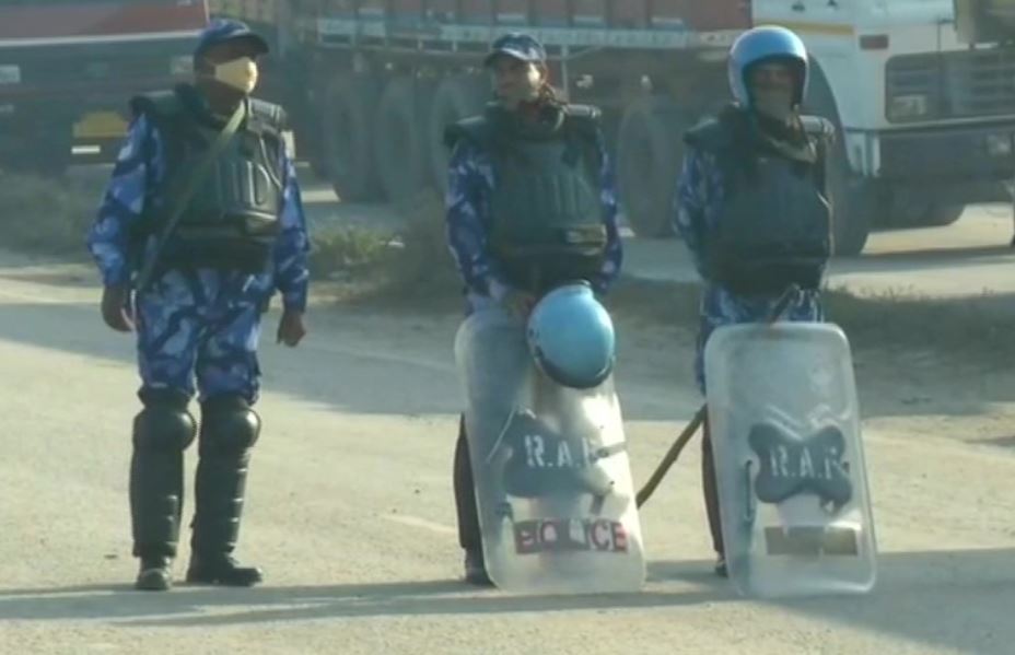 Police personnel deployed at Red Fort on Saturday.