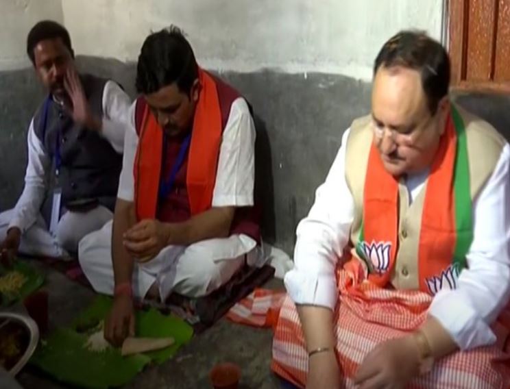 Bharatiya Janata Party President JP Nadda on January 9 visited a farmer's house in West Bengal's Bardhaman.