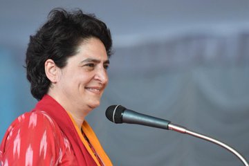 Priyanka Gandhi Vadra addressing a rally Kerala