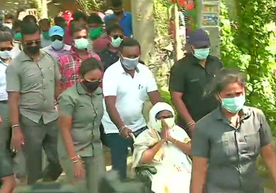 Mamata Banerjee visits polling booth in Nandigram