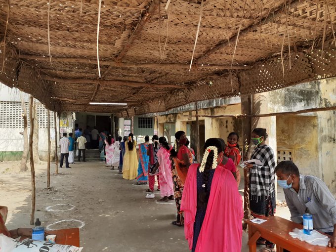 Brisk turn out by lady voters in Oussudu Constituency Puducherry