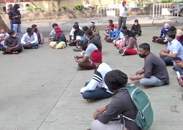 COVID-19 patients' families stage protest outside collector's office