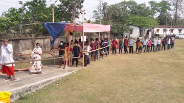 People standing to caste vote